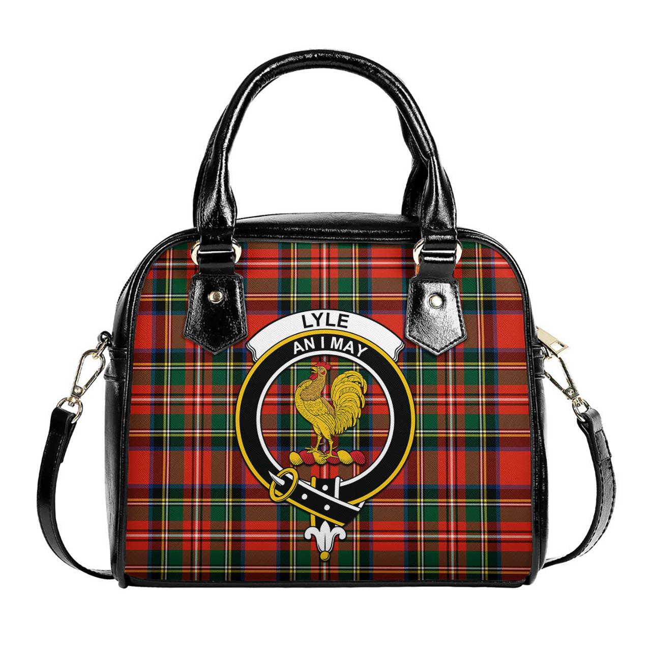 Lyle Tartan Shoulder Handbags with Family Crest One Size 9*21*24 cm (3.54*8.27*9.45 inches) - Tartan Vibes Clothing