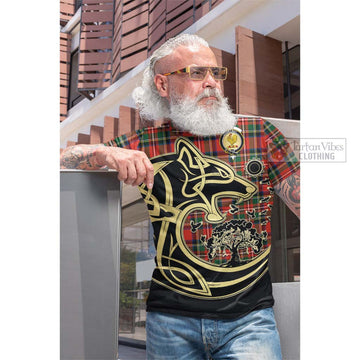 Lyle Tartan Cotton T-shirt with Family Crest Celtic Wolf Style Men's Shirt - Tartan Vibes Clothing