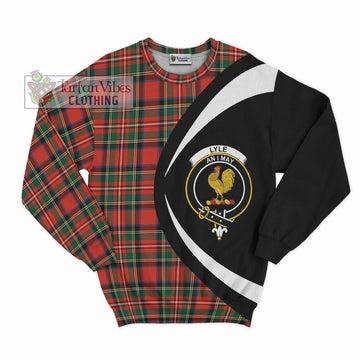 Lyle Tartan Sweatshirt with Family Crest Circle Style Unisex - Tartan Vibes Clothing