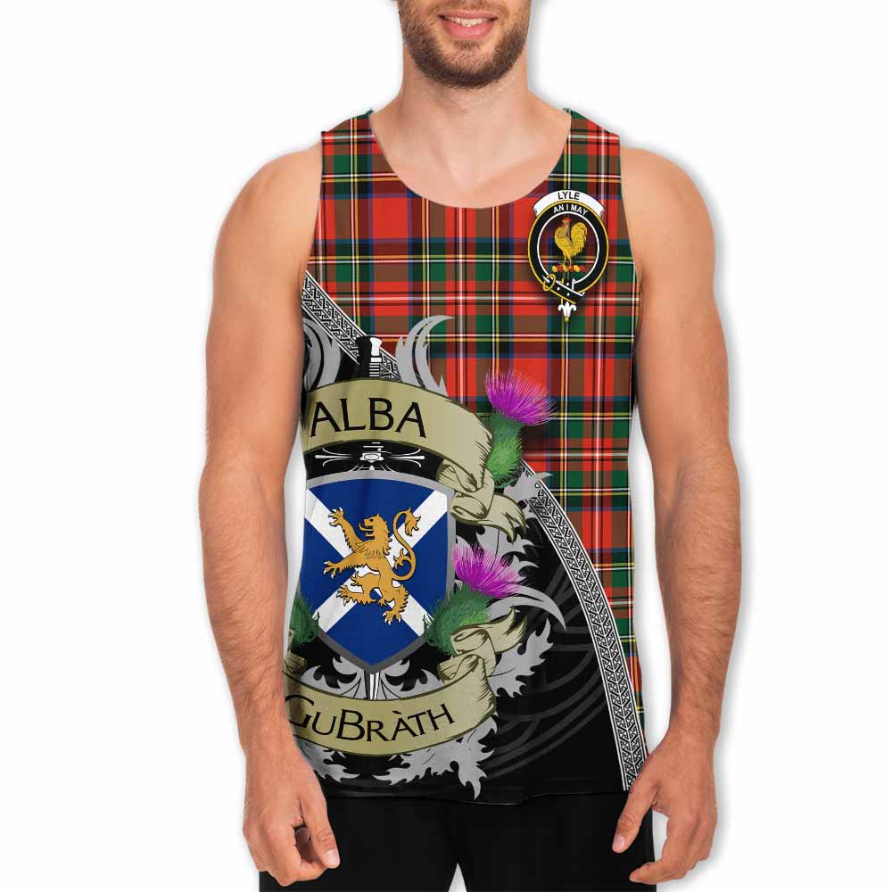 Lyle Tartan Family Crest Men's Tank Top Lion Rampant Royal Thistle Shield Celtic Inspired Men - Tartan Vibes Clothing
