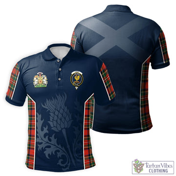 Lyle Tartan Men's Polo Shirt with Family Crest and Scottish Thistle Vibes Sport Style