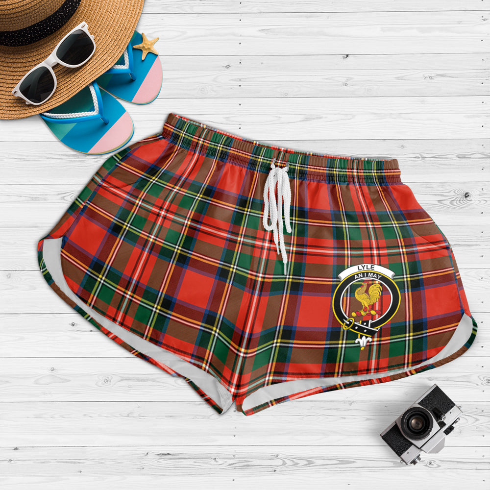 Lyle Tartan Womens Shorts with Family Crest 4XL - Tartan Vibes Clothing