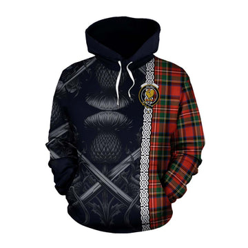 Lyle Tartan Cotton Hoodie with Family Crest Cross Sword Thistle Celtic Vibes Pullover Hoodie XS - Tartan Vibes Clothing