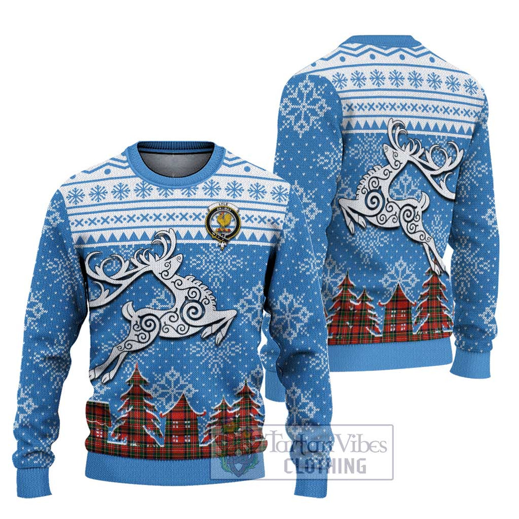 Lyle Clan Christmas Ugly Sweater Celtic Reindeer Style Unisex - Tartan Vibes Clothing