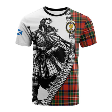 Lyle Tartan Clan Crest Cotton T-shirt with Highlander Warrior Celtic Style Kid's Shirt - Tartan Vibes Clothing