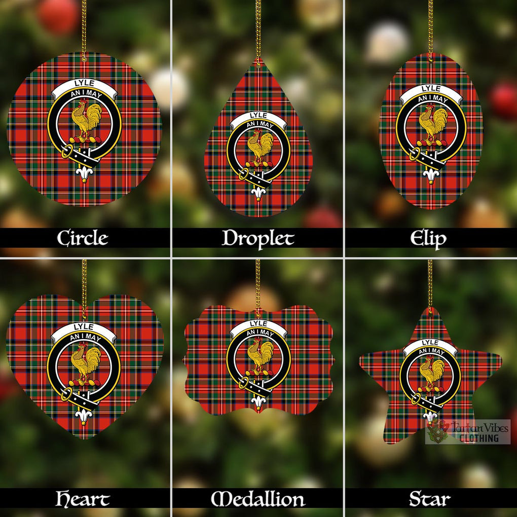 Lyle Tartan Christmas Aluminium Ornament with Family Crest Aluminium - Tartan Vibes Clothing