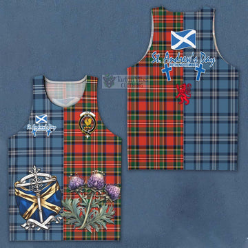 Lyle Tartan Men's Tank Top Happy St. Andrew's Day Half Tartan Style Men - Tartan Vibes Clothing