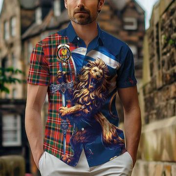 Lyle Tartan Family Crest Hawaiian Shirt with Scottish Majestic Lion Kid - Tartan Vibes Clothing