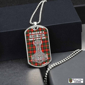 Tartan Vibes Clothing Lyle Tartan Dog Tag Necklace Viking Mjolnir Style
