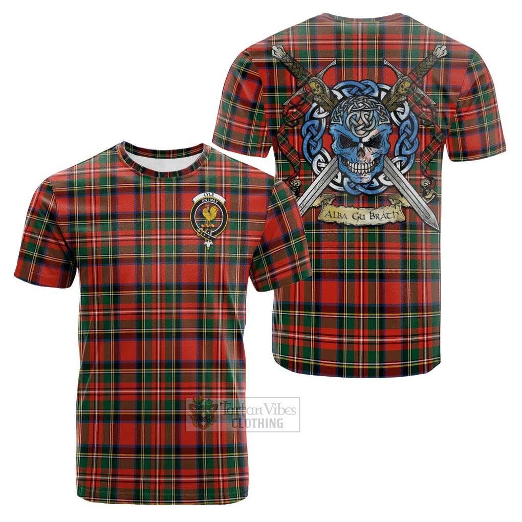 Lyle Tartan Cotton T-shirt with Family Crest Celtic Skull Style Kid's Shirt - Tartan Vibes Clothing