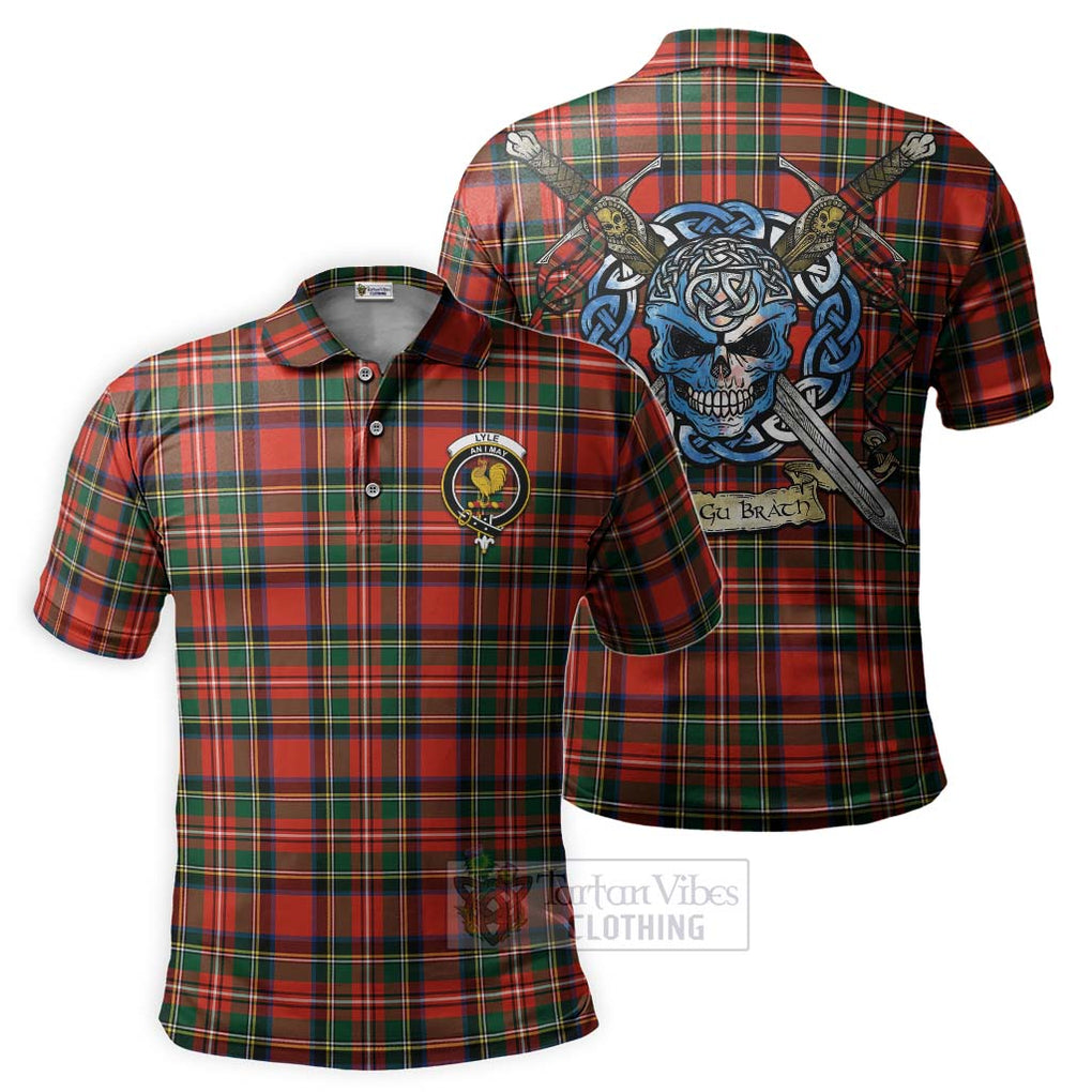 Lyle Tartan Polo Shirt with Family Crest Celtic Skull Style Kid - Tartan Vibes Clothing