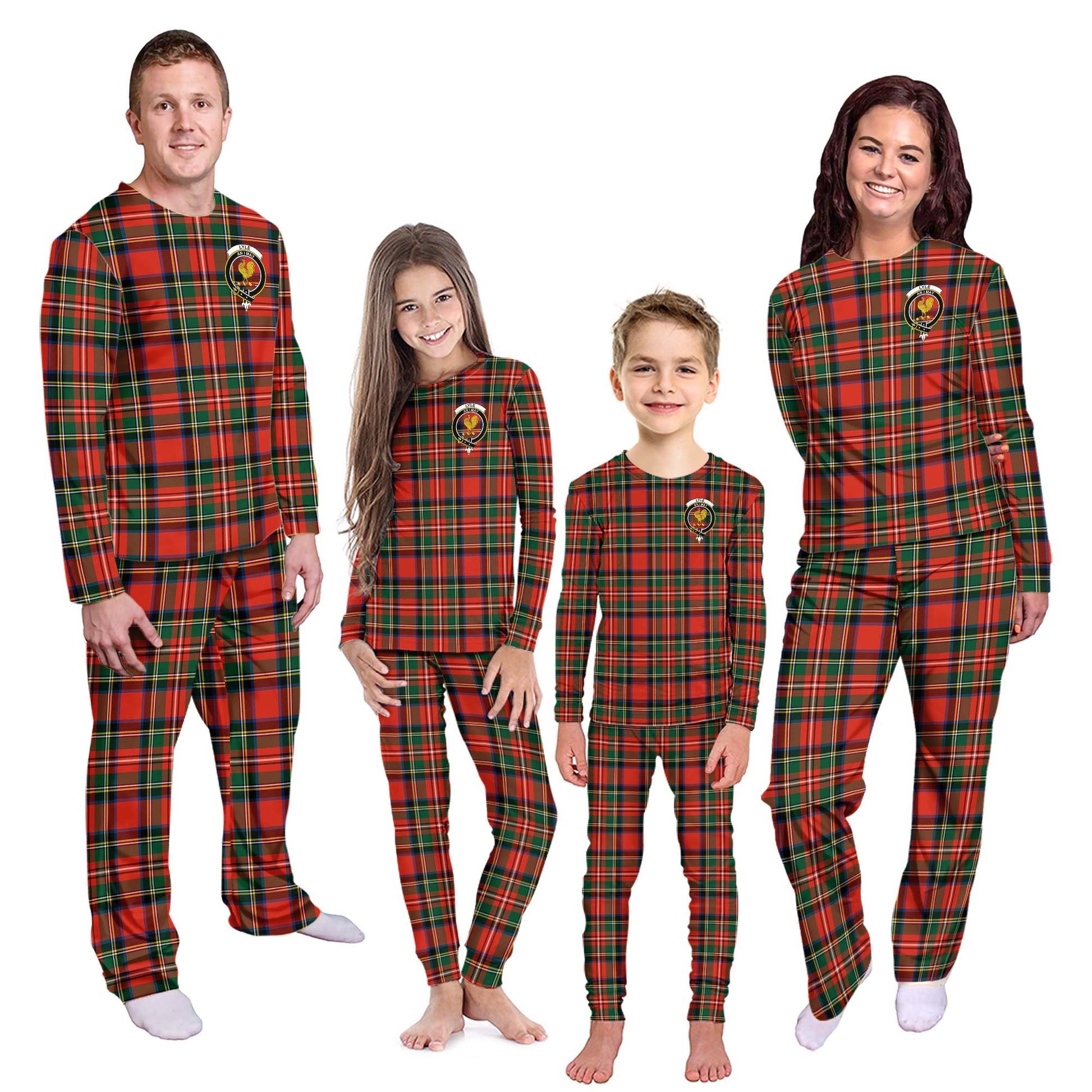 Lyle Tartan Pajamas Family Set with Family Crest Kid - Tartan Vibes Clothing