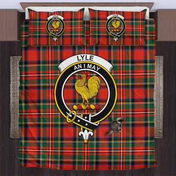 Lyle Tartan Bedding Set with Family Crest US Bedding Set - Tartan Vibes Clothing