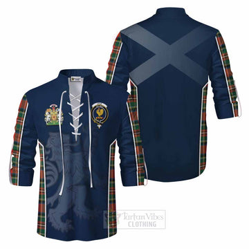 Lyle Tartan Ghillie Kilt Shirt with Family Crest and Lion Rampant Vibes Sport Style Men - Tartan Vibes Clothing