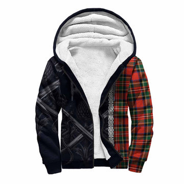 Lyle Tartan Sherpa Hoodie with Family Crest Cross Sword Thistle Celtic Vibes Unisex S - Tartan Vibes Clothing