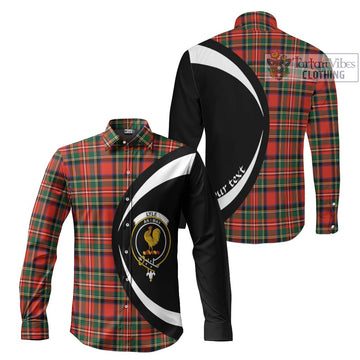 Lyle Tartan Long Sleeve Button Up with Family Crest Circle Style Men's Shirt S - Tartan Vibes Clothing