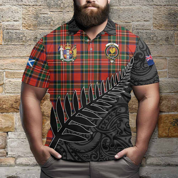 Lyle Crest Tartan Polo Shirt with New Zealand Silver Fern Half Style Kid - Tartan Vibes Clothing