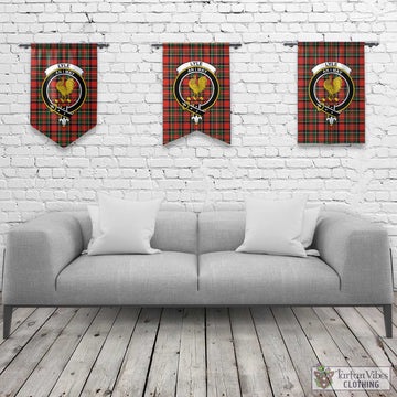 Lyle Tartan Gonfalon, Tartan Banner with Family Crest Rectangle - Tartan Vibes Clothing