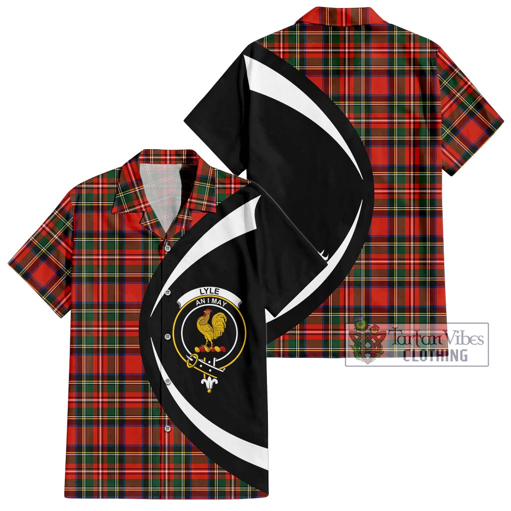 Lyle Tartan Hawaiian Shirt with Family Crest Circle Style Kid - Tartan Vibes Clothing