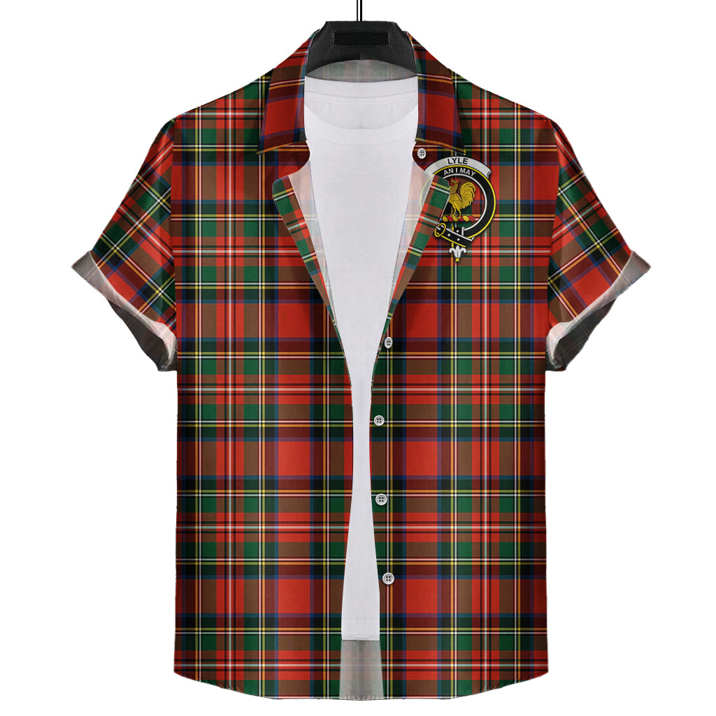 Lyle Tartan Hawaiian Shirt with Family Crest Kid - Tartan Vibes Clothing