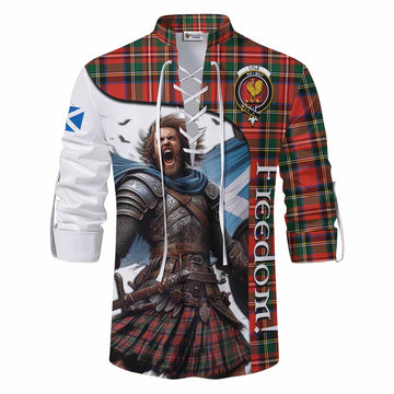 Lyle Crest Tartan Ghillie Kilt Shirt Inspired by the Freedom of Scottish Warrior Men - Tartan Vibes Clothing