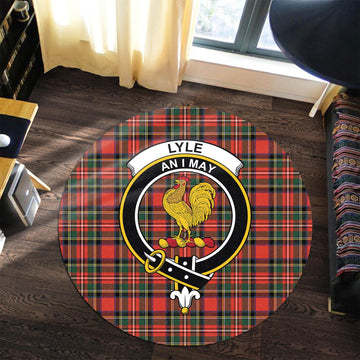 Lyle Tartan Round Rug with Family Crest Premium Round Rug - Tartan Vibes Clothing