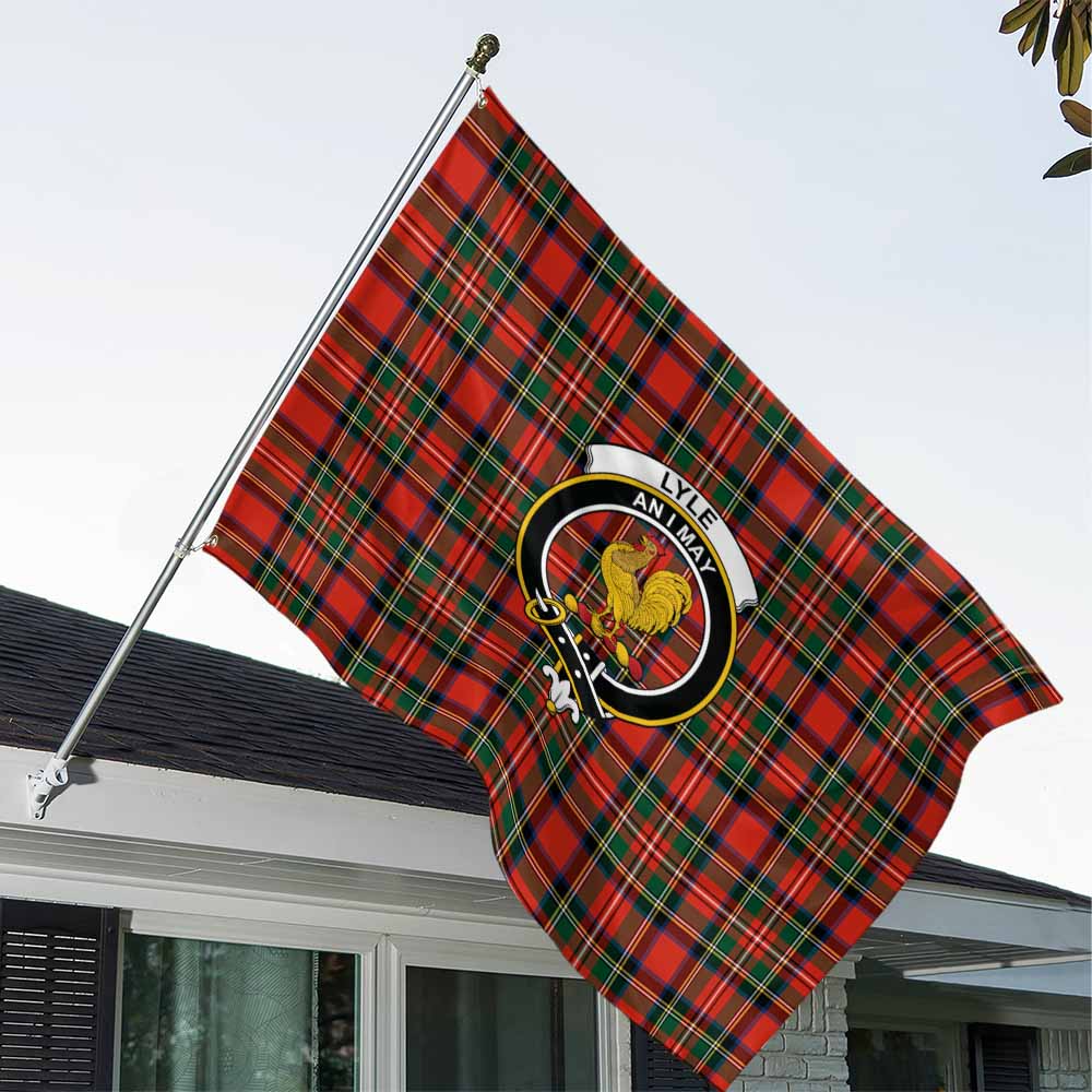 Tartan Vibes Clothing Lyle Tartan House Flag with Family Crest