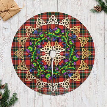 Tartan Vibes Clothing Lyle Tartan Christmas Tree Skirt with Thistle Celtic Knot Style