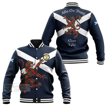 Lyle Tartan Lion Rampant Baseball Jacket Proudly Display Your Heritage with Alba Gu Brath and Clan Name Unisex - Tartan Vibes Clothing