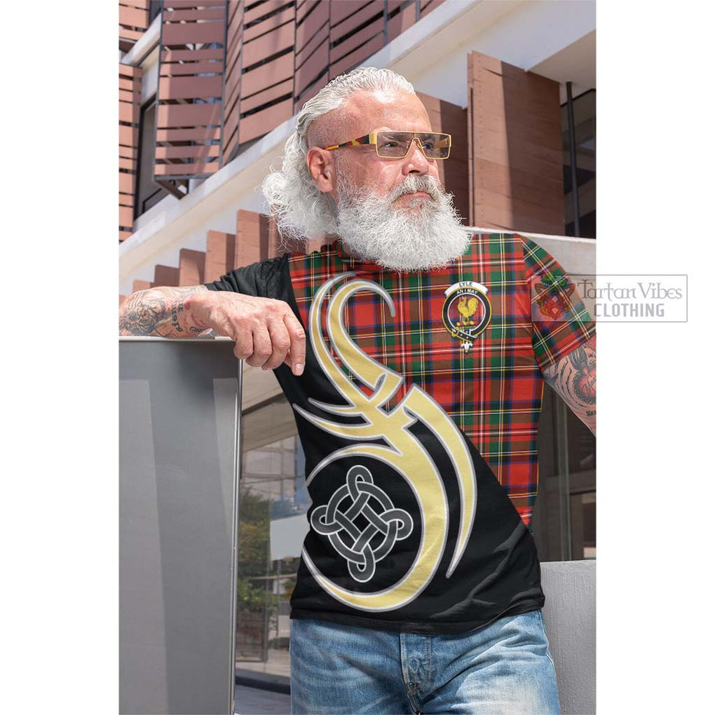 Lyle Tartan Cotton T-shirt with Family Crest and Celtic Symbol Style Men's Shirt - Tartan Vibes Clothing