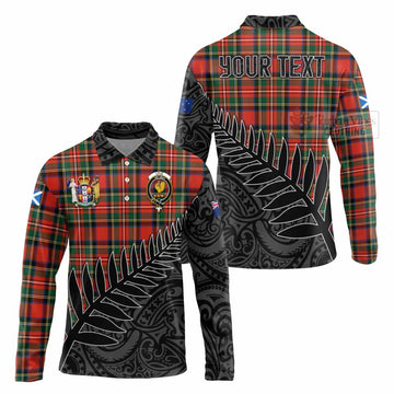Lyle Crest Tartan Long Sleeve Polo Shirt with New Zealand Silver Fern Half Style Unisex - Tartan Vibes Clothing