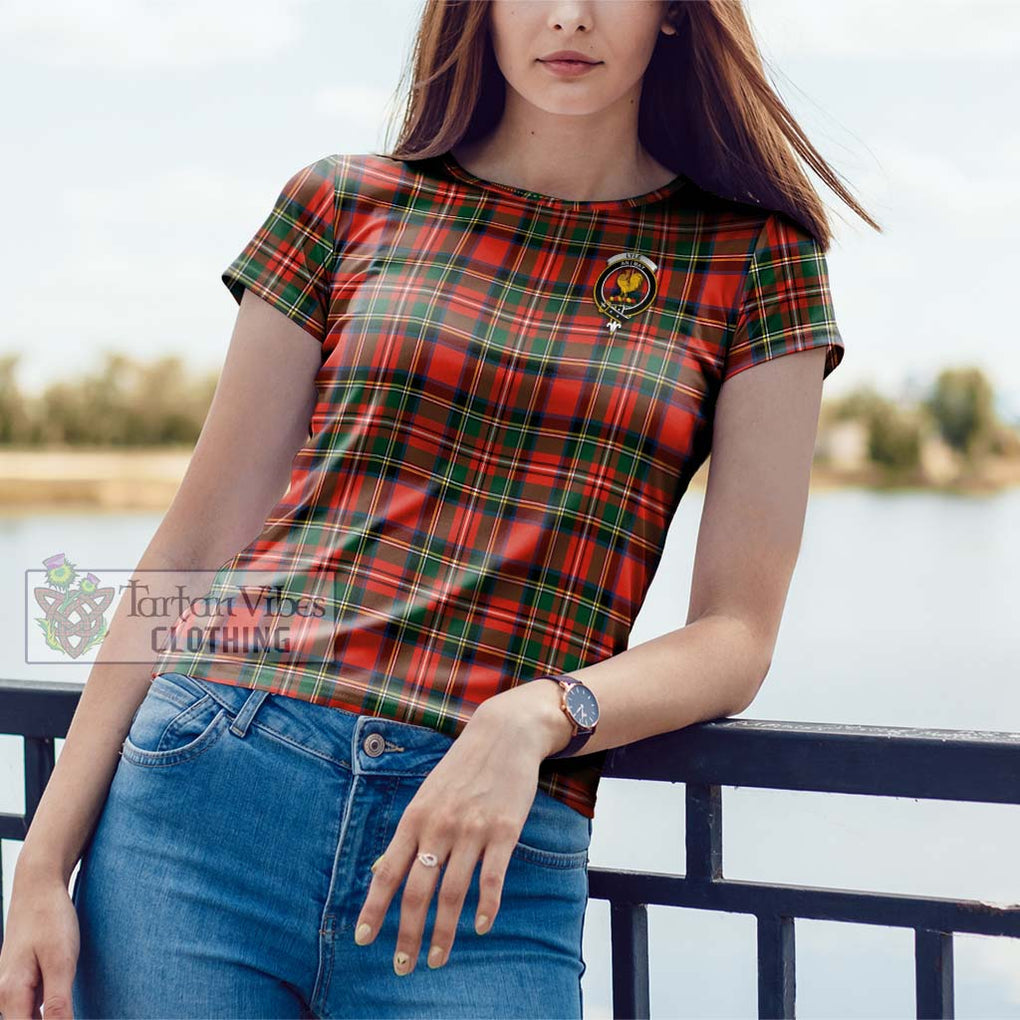 Lyle Tartan Cotton T-Shirt with Family Crest - Tartan Vibes Clothing