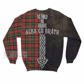 Tartan Vibes Clothing Lyle Tartan Family Crest Sweatshirt Alba Gu Brath Be Brave Lion Ancient Style