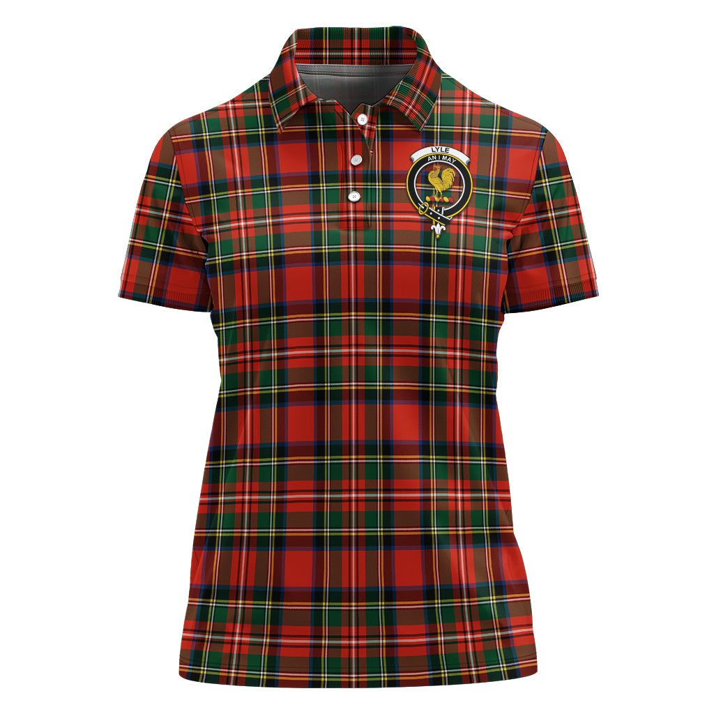 Lyle Tartan Polo Shirt with Family Crest For Women - Tartan Vibes Clothing