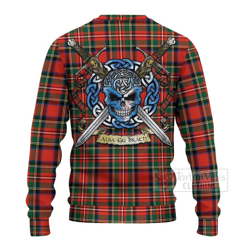 Lyle Tartan Ugly Sweater with Family Crest Celtic Skull Style - Tartan Vibes Clothing