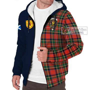 Lyle Tartan Sherpa Hoodie Alba with Scottish Lion Royal Arm Half Style - Tartan Vibes Clothing