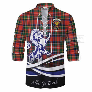 Lyle Tartan Ghillie Kilt Shirt with Alba Gu Brath Regal Lion Emblem - Tartan Vibes Clothing