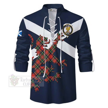 Lyle Tartan Lion Rampant Ghillie Kilt Shirt Proudly Display Your Heritage with Alba Gu Brath and Clan Name - Tartan Vibes Clothing