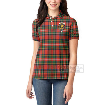 Lyle Tartan Women's Polo Shirt with Family Crest Celtic Skull Style - Tartan Vibes Clothing