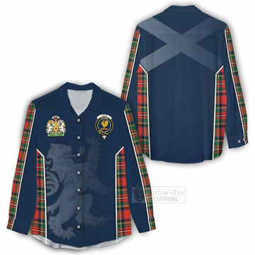 Lyle Tartan Women's Casual Shirt with Family Crest and Lion Rampant Vibes Sport Style - Tartan Vibes Clothing