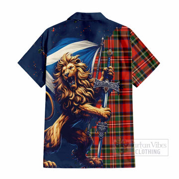 Lyle Tartan Family Crest Hawaiian Shirt with Scottish Majestic Lion - Tartan Vibes Clothing