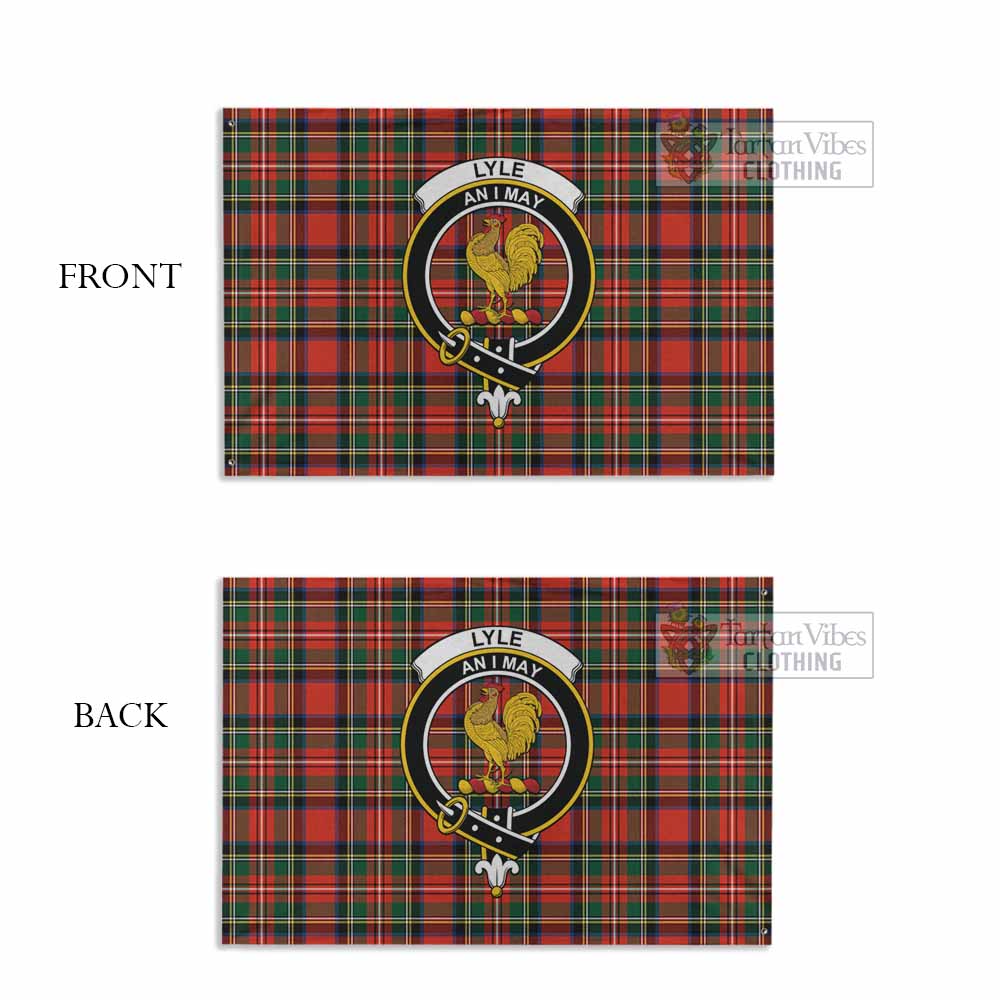 Tartan Vibes Clothing Lyle Tartan House Flag with Family Crest
