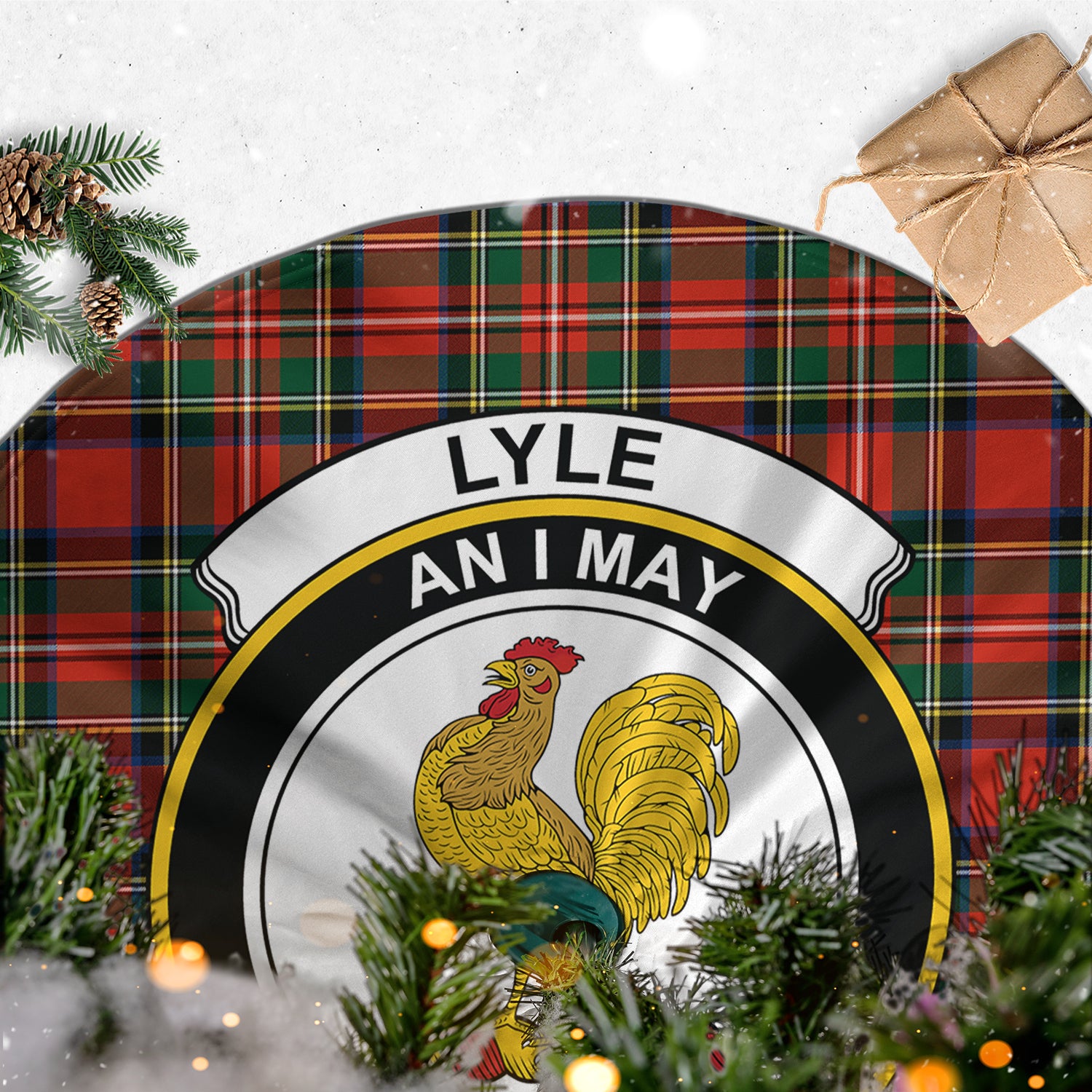 Lyle Tartan Christmas Tree Skirt with Family Crest - Tartan Vibes Clothing