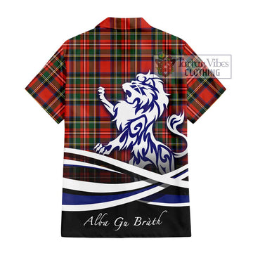 Lyle Tartan Hawaiian Shirt with Alba Gu Brath Regal Lion Emblem - Tartan Vibes Clothing