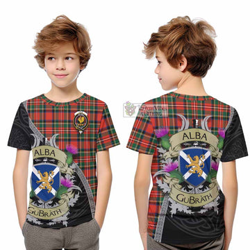Lyle Tartan Family Crest Kid T-Shirt Lion Rampant Royal Thistle Shield Celtic Inspired - Tartan Vibes Clothing