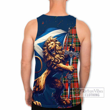 Lyle Tartan Family Crest Men's Tank Top with Scottish Majestic Lion - Tartan Vibes Clothing