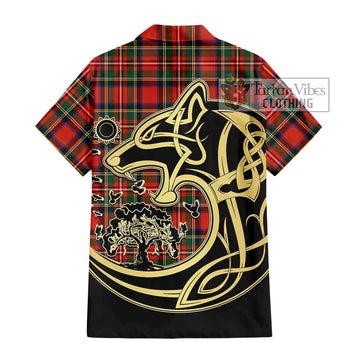 Lyle Tartan Hawaiian Shirt with Family Crest Celtic Wolf Style - Tartan Vibes Clothing