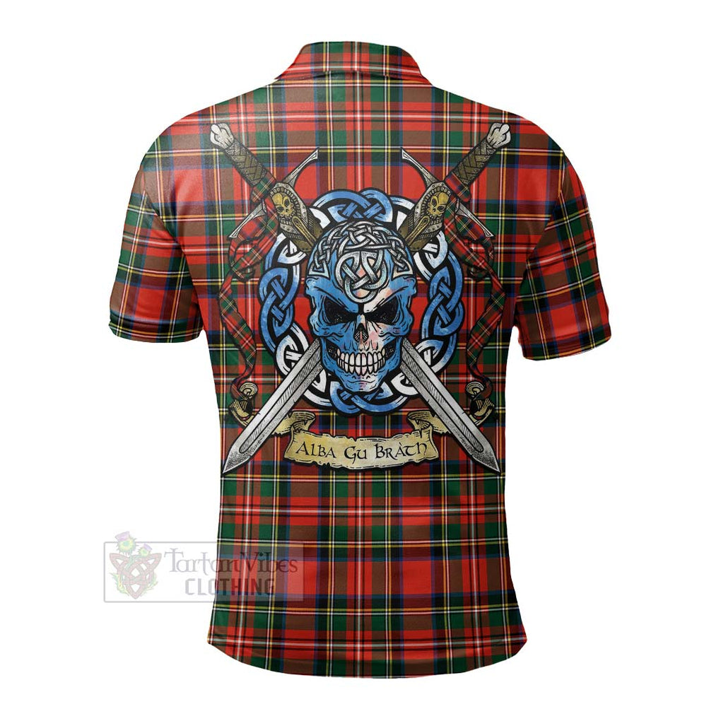 Lyle Tartan Polo Shirt with Family Crest Celtic Skull Style - Tartan Vibes Clothing