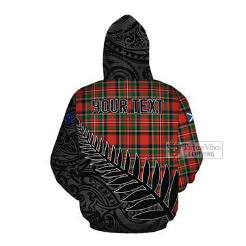 Lyle Crest Tartan Cotton Hoodie with New Zealand Silver Fern Half Style Pullover Hoodie - Tartan Vibes Clothing