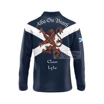 Lyle Tartan Lion Rampant Long Sleeve Polo Shirt Proudly Display Your Heritage with Alba Gu Brath and Clan Name - Tartan Vibes Clothing